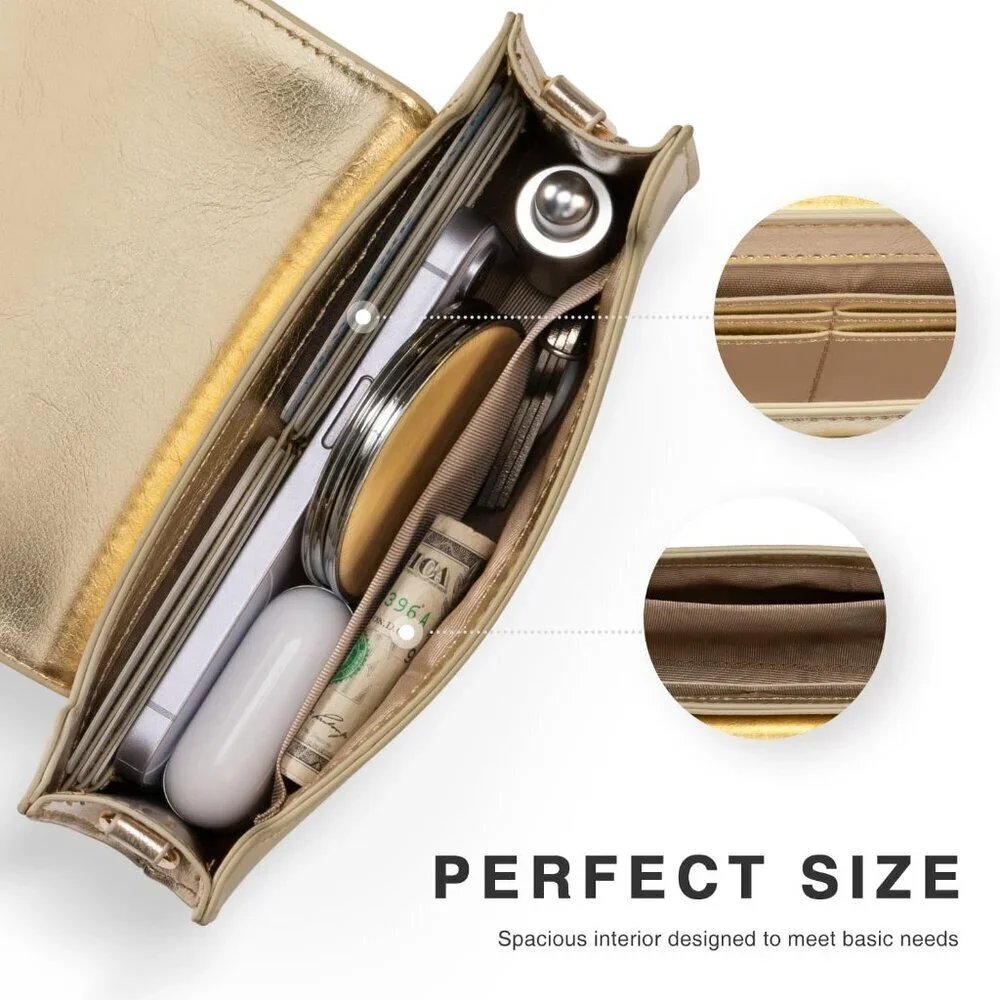 Envelope Clutch Purse for Women Small Evening Handbag with Detachable Chain